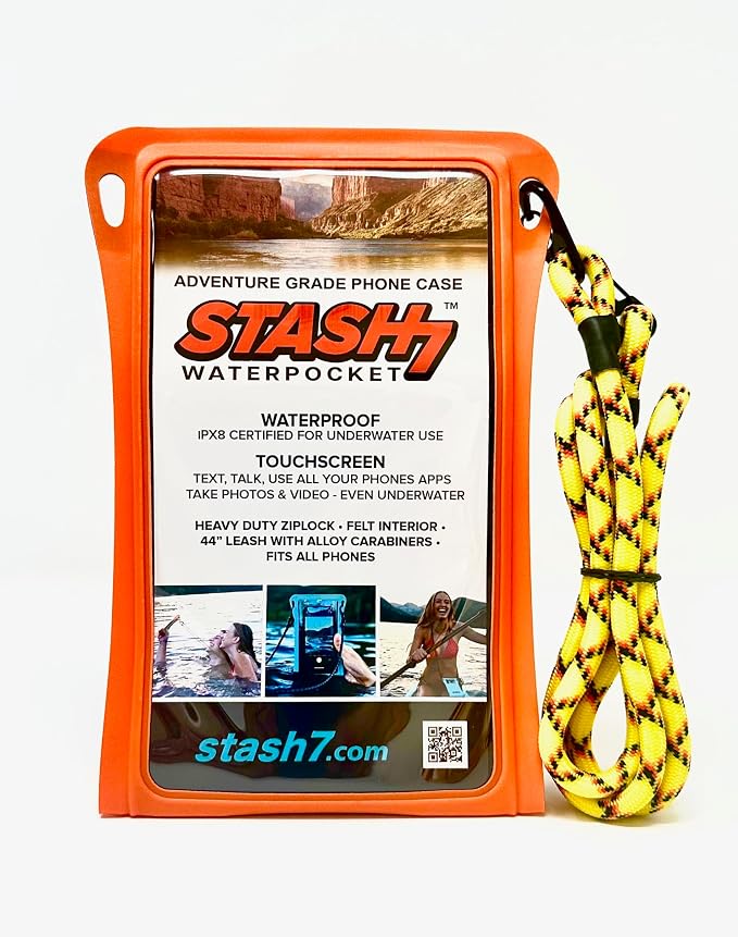 Stash7 Waterproof Phone Pouch w/Long Lanyard | IPX8 Adventure Grade Cellphone - Image 2