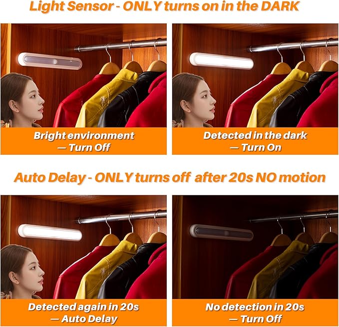 STAR-SPANGLED 11” Motion Sensor Lights Indoor AA Battery Operated, Stick on LED - Image 3