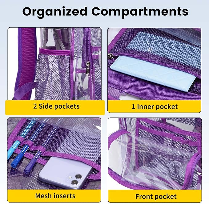 Vorspack Clear Backpack Heavy Duty PVC Transparent Backpack - Image 5