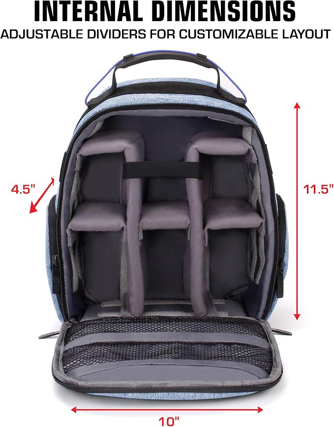 USA Gear Audio Equipment Backpack Fits Audio-Technica System 10, Shure BLX4 - Image 2