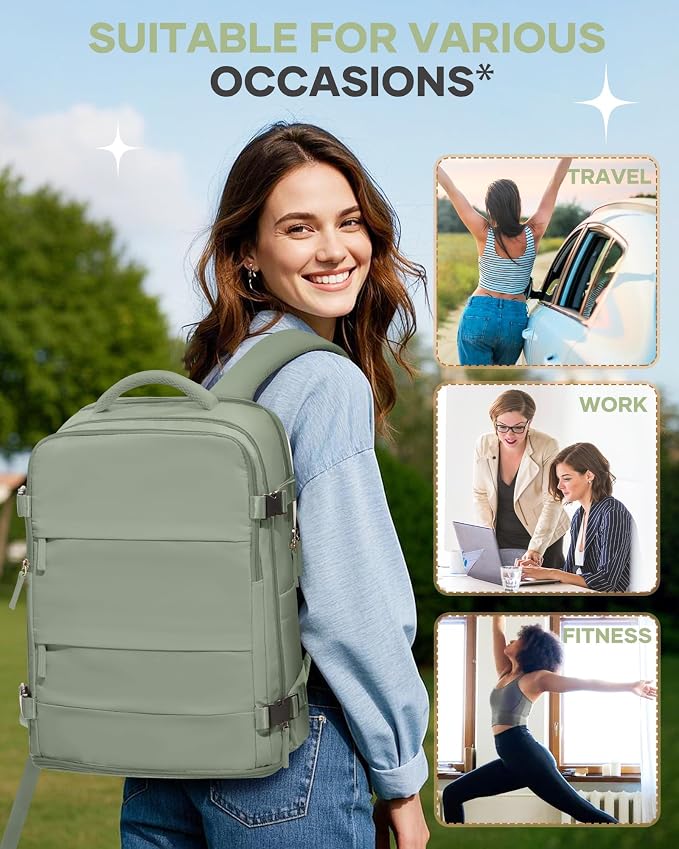 coofay Large Travel Backpack For Women Men Airline Approved Carry On Backpack - Image 8