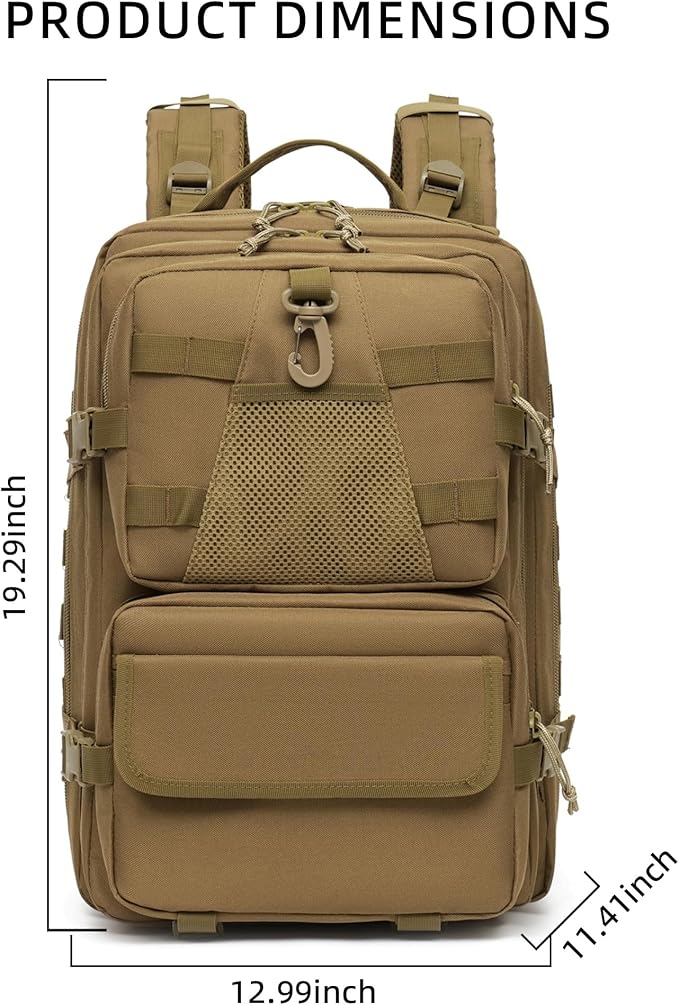 aiGear 50L Military Tactical Backpack 3 Days Assault Pack Large Day Backpack - Image 3