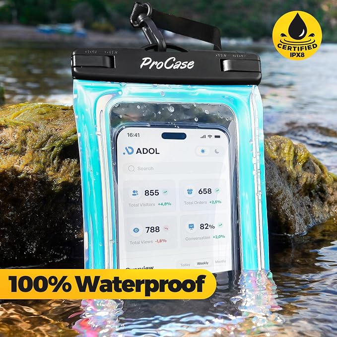 ProCase 2 Pack Floating Waterproof Phone Pouch IPX8, Universal Dry Bag Fits - Image 3
