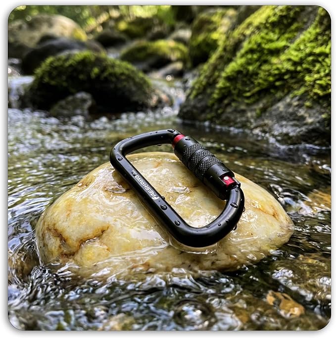 FresKaro 3inch 12kN-2698lbs Auto Locking Carabiner Clips, Solid D Shape - Image 7