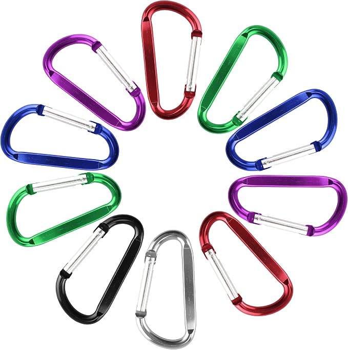 SWATOM Aluminum D-Shape Carabiner Clip 1.6/1.8/2.2/2.6/3 Inches Spring Snap - Image 6