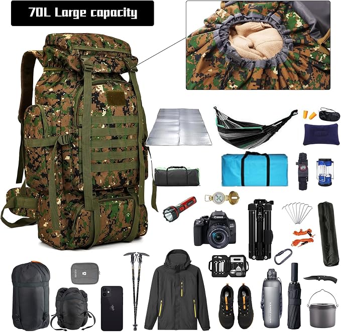Hiking Backpack for Men 70L/100L Camping Backpack Military Rucksack Molle 3 - Image 4