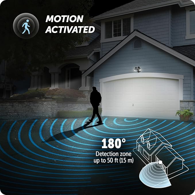 Globe Electric 180-Degree 22W Twin Head Black Hardwired Motion Activated - Image 5