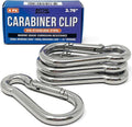 Stainless Steel Carabiner Clip, 4 Pack, 316 Marine Grade, Heavy Duty Spring by BetterBoat
