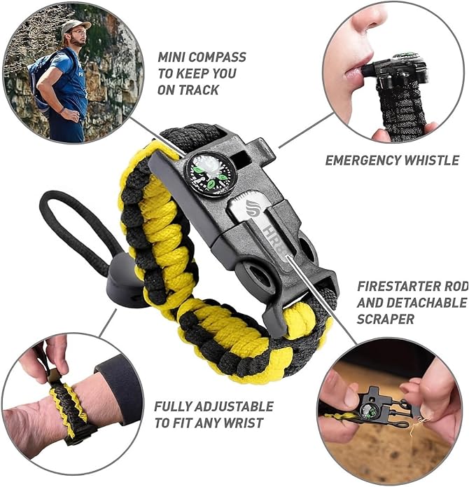 HR8 Paracord Survival Bracelet – Adjustable Paracord Bracelets, Hunting Gear - Image 4
