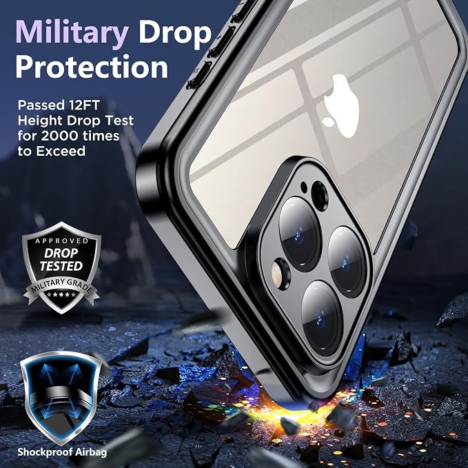 SPIDERCASE for iPhone 15 Pro Case Waterproof, IP68 Underwater, Full Body Sealed - Image 3