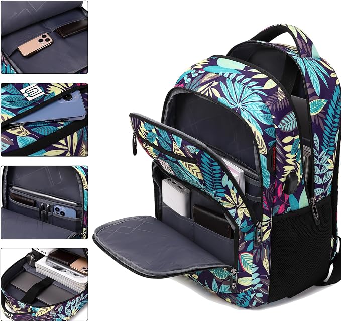 Volher Laptop Backpack, Business Travel Anti Theft Slim Durable Laptops Backpack - Image 3