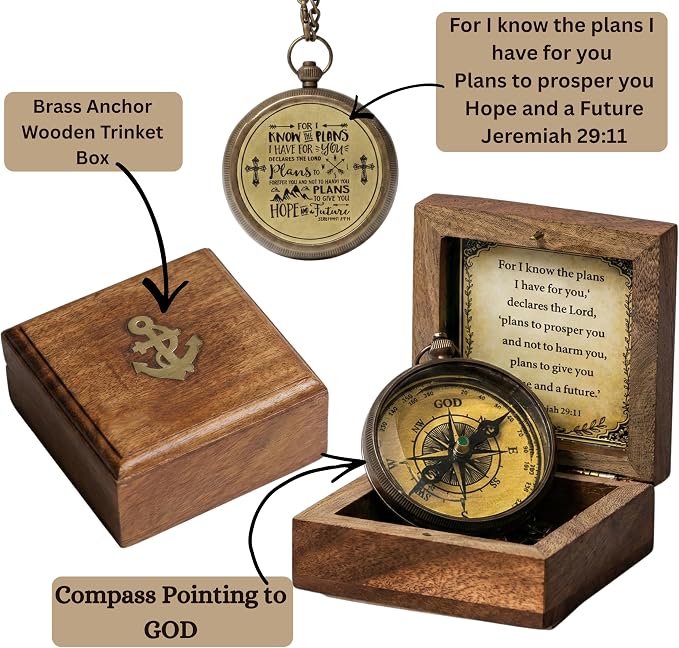 Handmade Brass Antique Compass - Image 2