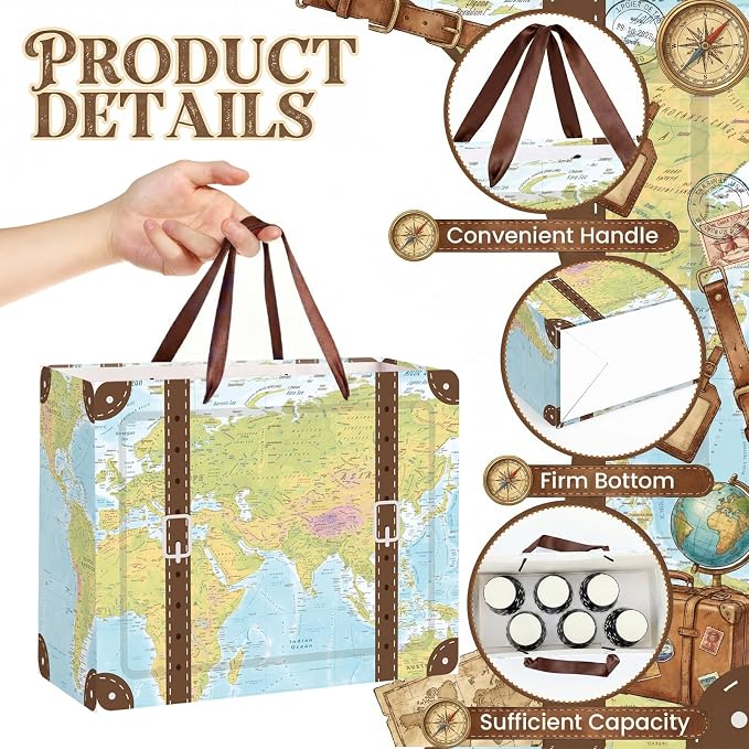 Vintage Suitcase Gift Bag Travel Birthday Wrapping Paper Bag - Image 7