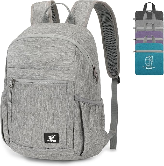 SKYSPER Anti Theft Hiking Backpack, 18L RFID Packable Travel Daypack, by SKYSPER