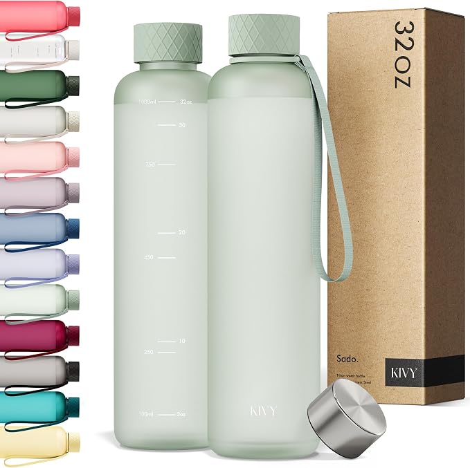 KIVY Slim Water Bottle 32oz Fits Backpack & Cupholder by KIVY