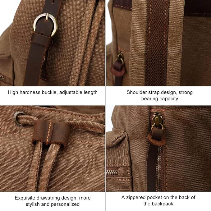 AUGUR High Capacity Canvas Vintage Backpack - Image 6