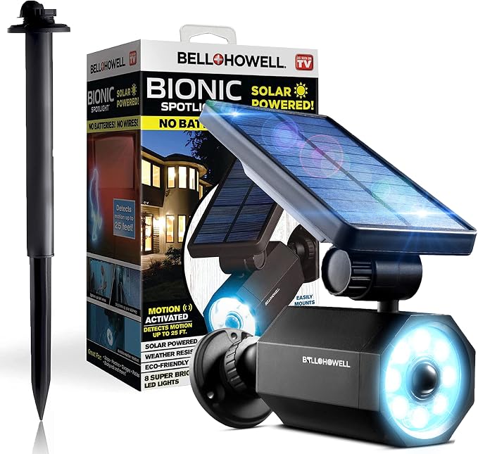 Bell+Howell Bionic Spotlight Deluxe Solar-Powered Spot Light 25 Feet Motion by BellHowell