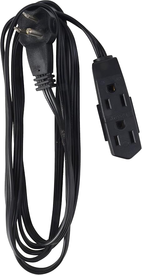 Woods 2243 16/3 Flat Indoor Extension Cord, 3 Grounded Outlets, Right Angled - Image 2