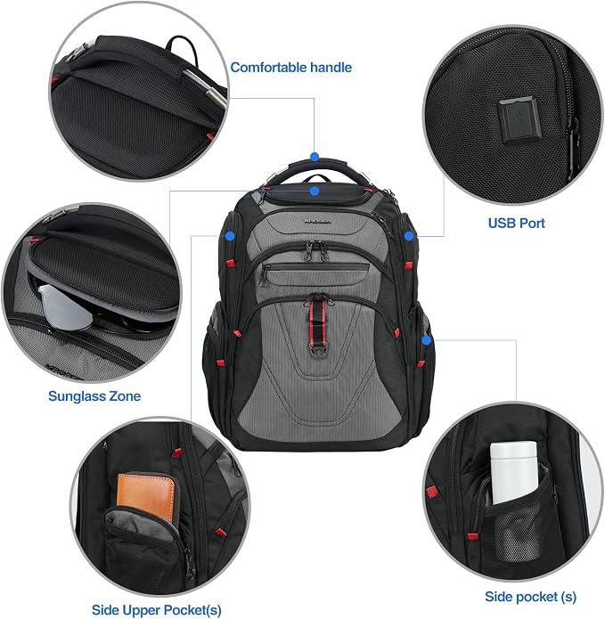 KROSER Friendly Travel Laptop Backpack 17.3 inch XXXL Gaming Backpack - Image 4