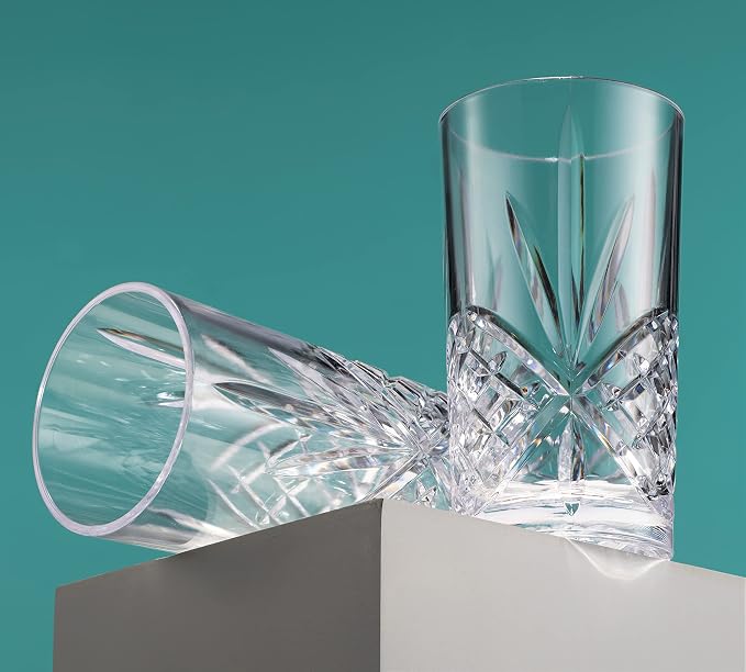 Godinger Tall Highball Glasses, Shatterproof and Reusable Acrylic - Image 3