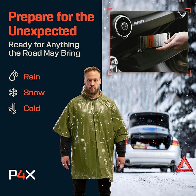 PREPARED4X Emergency Mylar Poncho – Survival Rain Poncho - Image 6