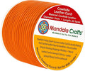 Mandala Crafts Round Genuine Orange Leather Cord by MandalaCrafts