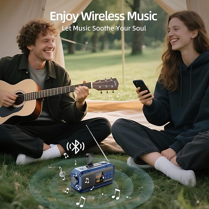 Emergency Weather Radio with IPX5 Waterproof Portable Bluetooth Speaker - Image 5