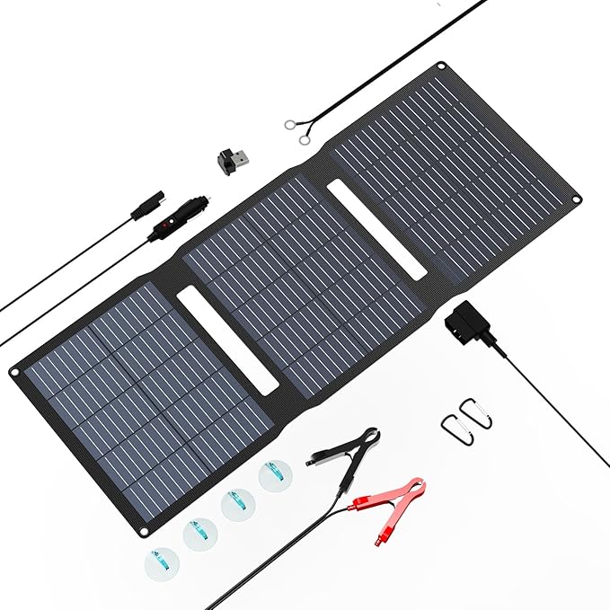 FlexSolar 28W Foldable Solar Panel Trickle Charger Maintainer Kits - 12V DC & by FlexSolar