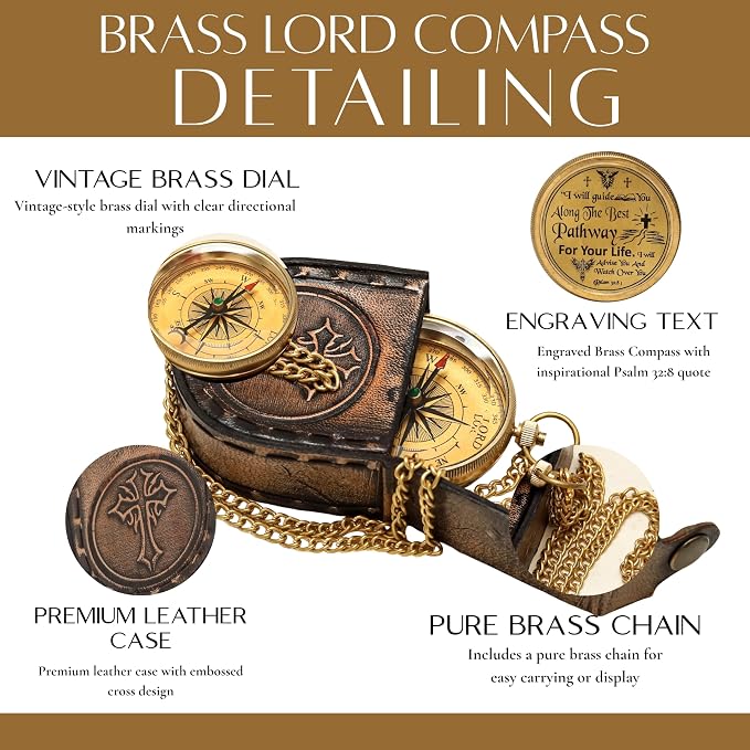 Handmade Brass Antique Compass - Image 4