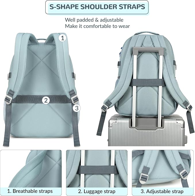 Lohol Multi-Pocket Backpack for Travel College, Heavy Duty Big Bookbag - Image 5