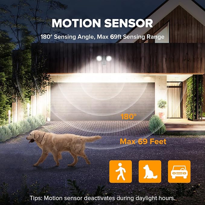 UME 2 Pack 32W 3500 Lumen LED Security Lights Motion Sensor Light Outdoor - Image 4