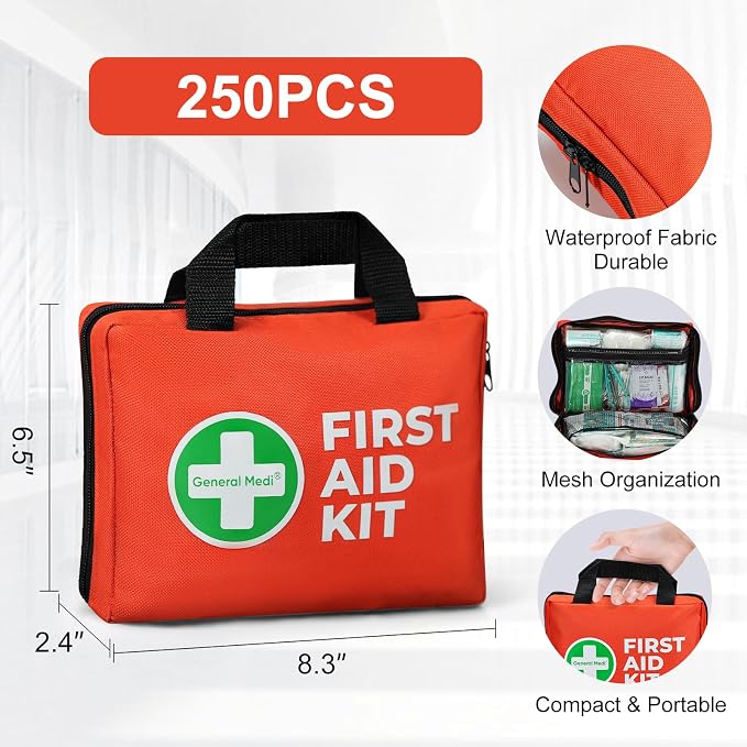 General Medi First Aid Kit, 250 Piece Small First Aid Kit - Image 3