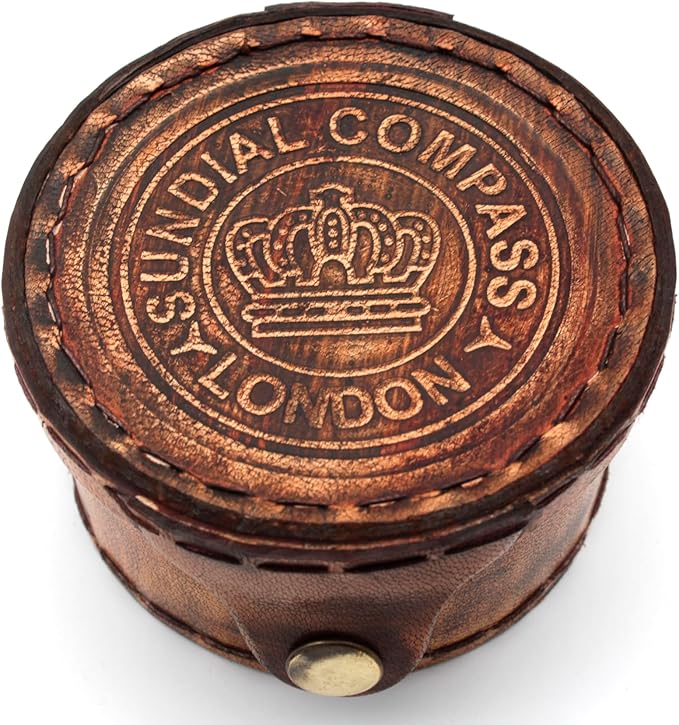 Vintage Brass Sundial Compass - Image 8