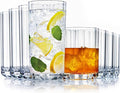 US Acrylic Faceted Clear Plastic Reusable Drinking Glasses 14oz Rocks & 18oz by USAcrylic