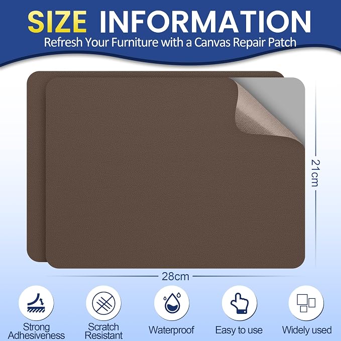 Self-Adhesive Canvas Repair Tape, 8.3" x 11" Waterproof Canvas Repair Patch - Image 2