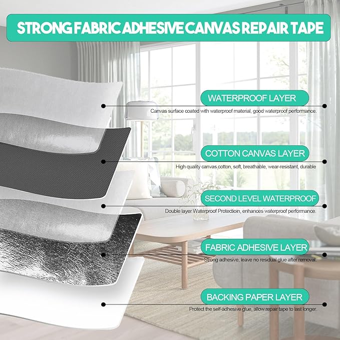 Canvas Repair Tape, Fabric Repair Patch, 4×70 Inches, Outdoor Gear Patch - Image 2