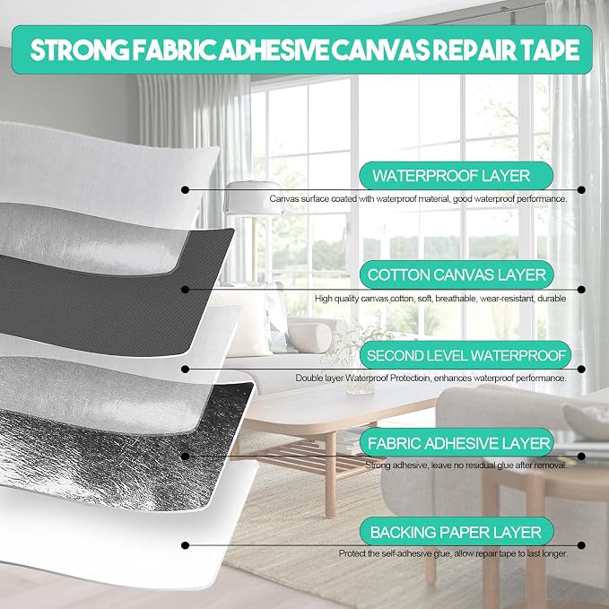 Canvas Repair Tape, Fabric Repair Patch, 4×70 Inches, Outdoor Gear Patch - Image 2