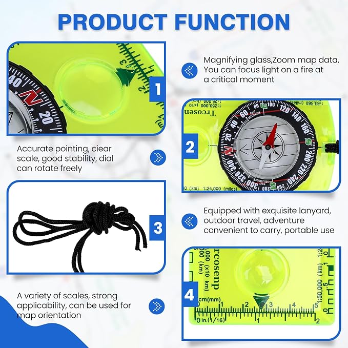 Orienteering Compass, Hiking Survival Compas, Compasses Kids - Image 3