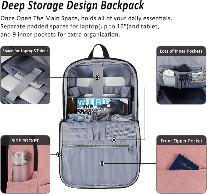 MAXTOP Deep Storage Laptop Backpack Business Anti-theft Backpacks College - Image 2