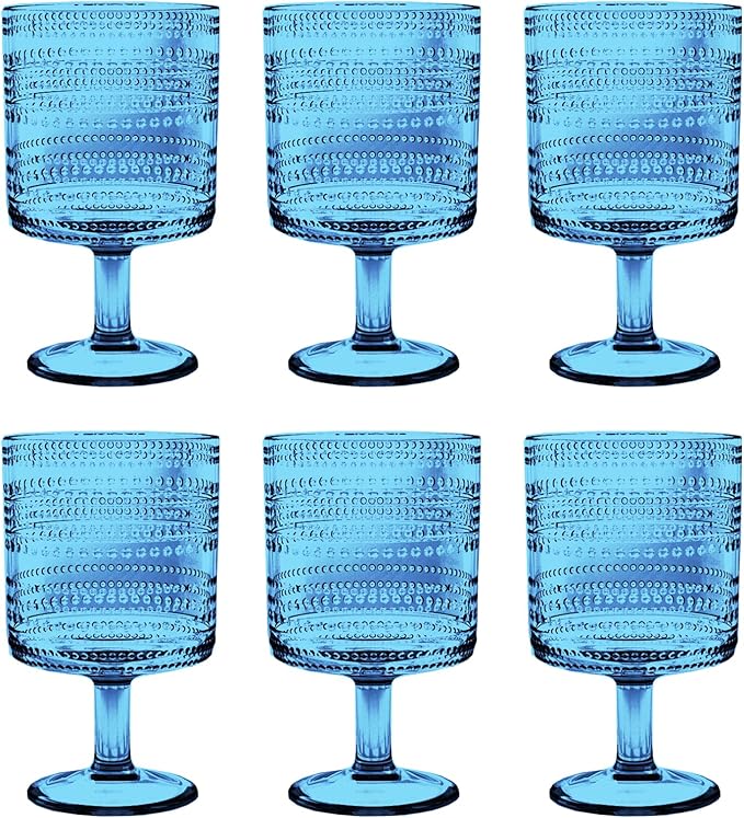 Beaded 14 oz Durable Acrylic Wine Glasses, Shatter-Resistant and by AbodeHomewares-TheDesignDestinationforTabletopDrinkwareKitchenandPet