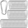50 Pack Sliver Carabiner Clips, 2.36 Inch Heavy Duty Spring Snap Hooks by SEUNGCH