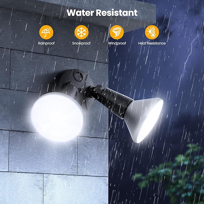 Onforu 2-Pack Adjustable Twin PAR Holder, Outdoor Flood Light Fixture Max 300W - Image 6