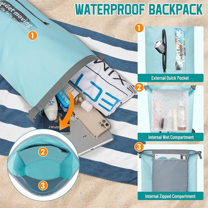 BKNOOU Dry Bag Waterproof Backpack - Image 6