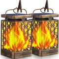 TomCare Solar Lights Upgraded Solar Lantern Flickering Flame Outdoor Hanging by TomCare