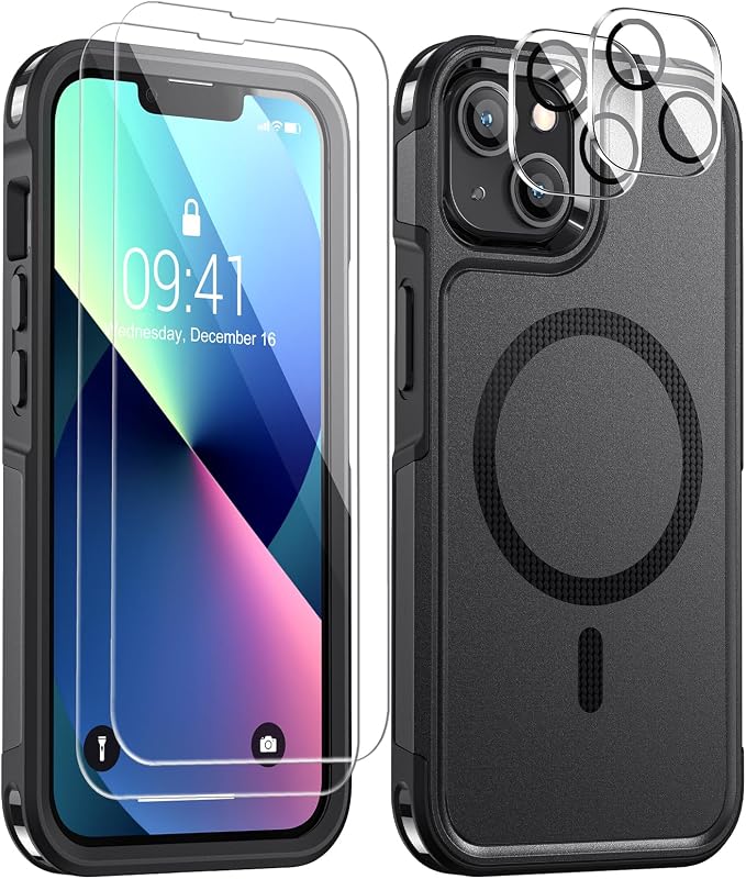 Lanhiem Magnetic for iPhone 13 Case, 2 Pack 10 FT Military Drop Protection by LanhiemHome