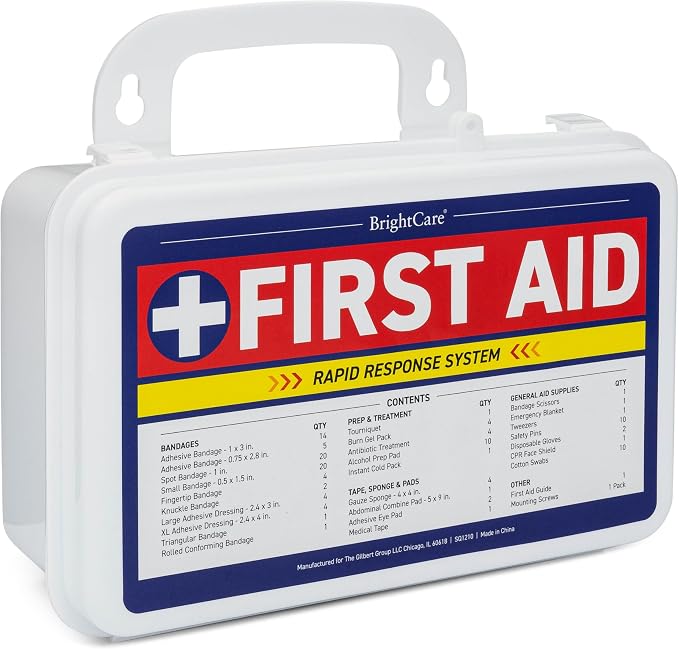 First Aid Kit - Wall Mount Back Option, 130 Pieces, Durable Hard Case - First - Image 7