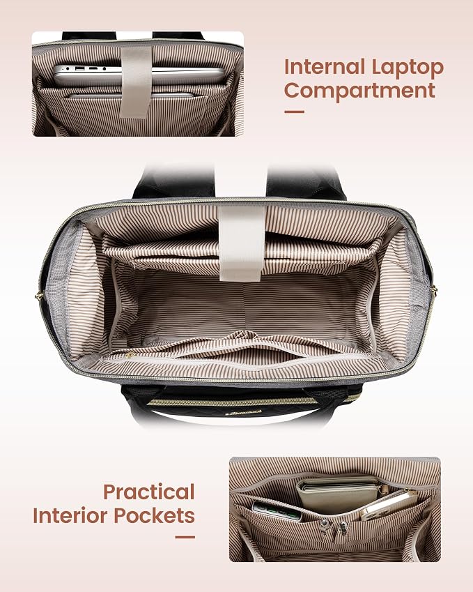 LOVEVOOK Laptop Backpack for Women, 17.3'' Waterproof Nurse Bag Teacher Work - Image 3
