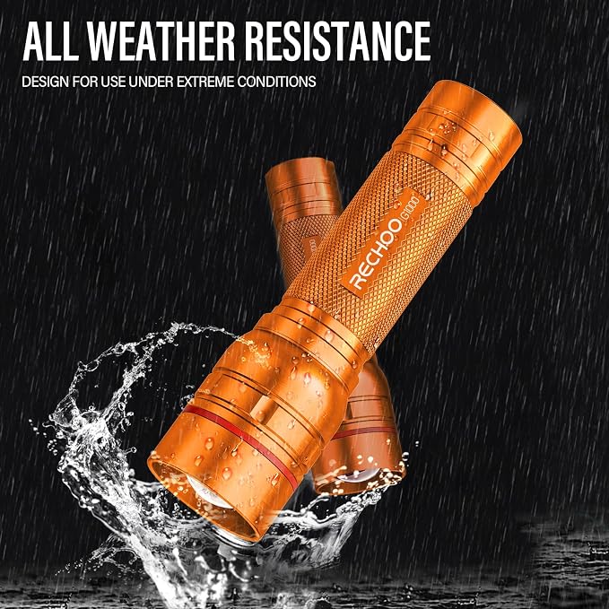 Rechargeable Flashlights High Lumens, G1000 Super Bright Flash Light Orange - Image 6