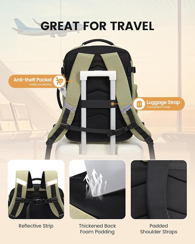 LOVEVOOK 50L Travel Backpack for Men Women, Waterproof Carry On Backpack for - Image 6