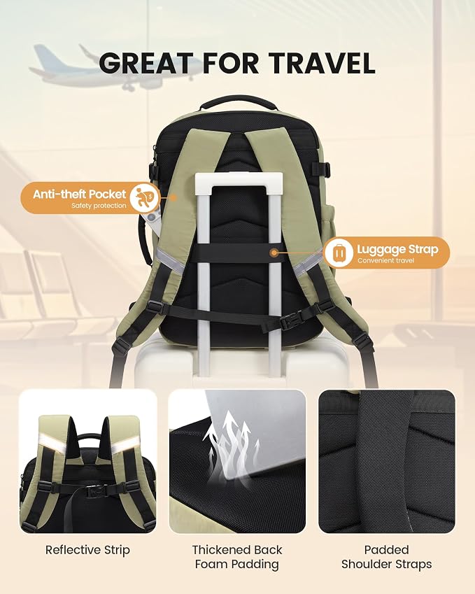 LOVEVOOK 40L Travel Backpack for Men Women, Waterproof Carry On Backpack for - Image 6